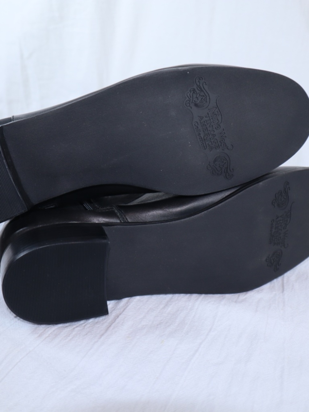 Nine West Vintage America Collection Women's Selenao Riding Boots Black Zip 9.5M - Picture 3 of 9